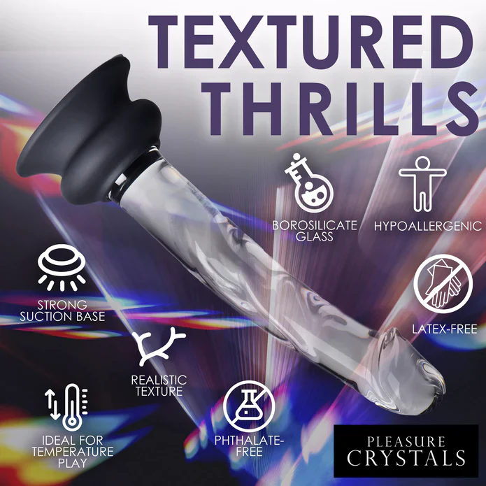 Pleasure Crystals 7" Glass Dildo W/ Silicone Base - Image 4