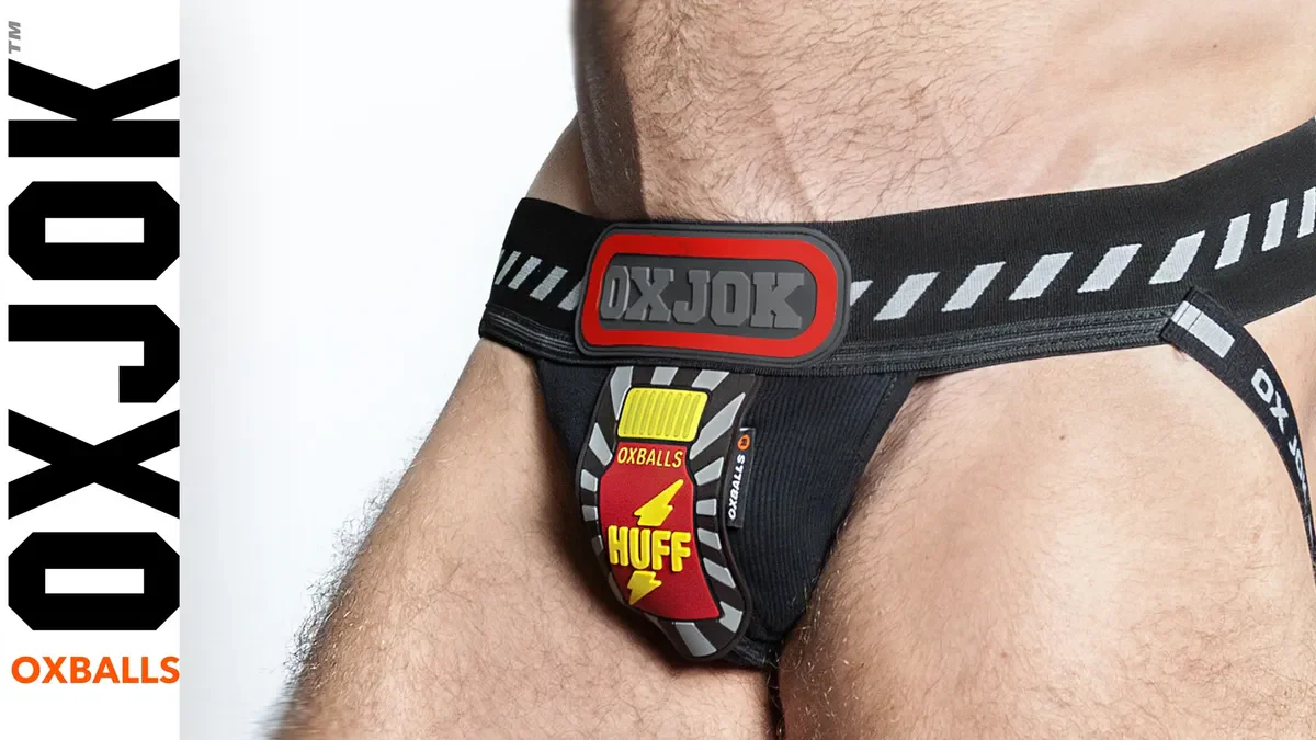 Oxballs Popper Jock 3D Rubber Huffer Jock - Black/Red - Image 4
