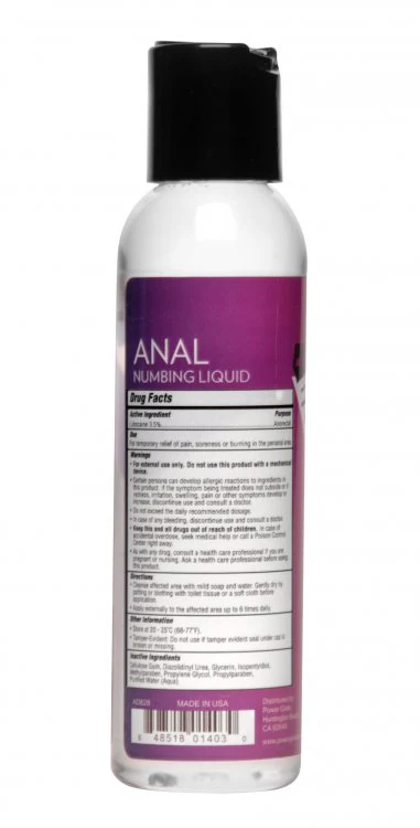 Power Glide Anal Numbing Personal Lubricant- 4 oz - Image 2