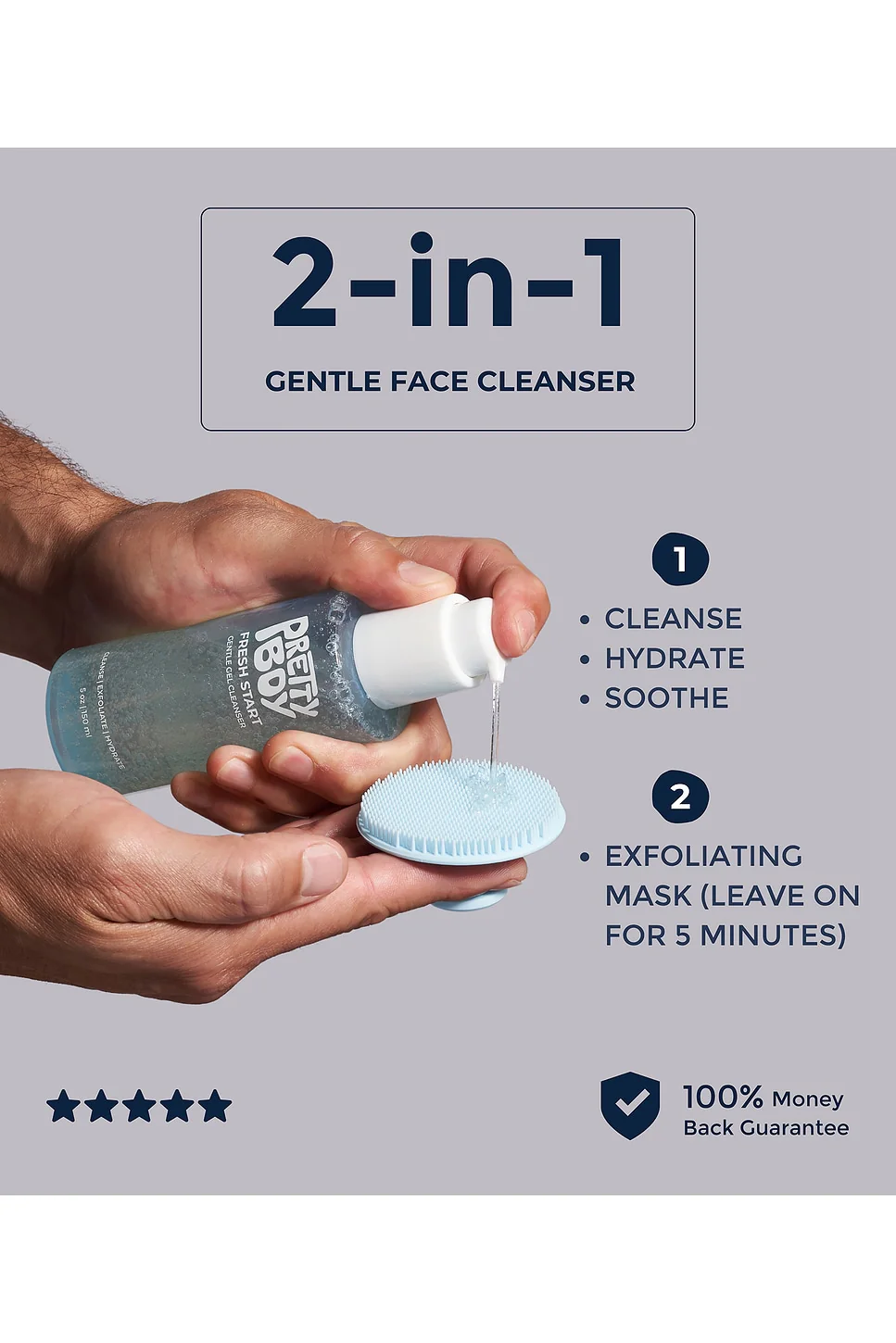 PrettyBoy Fresh Start Gentle Face Cleanser - Image 3