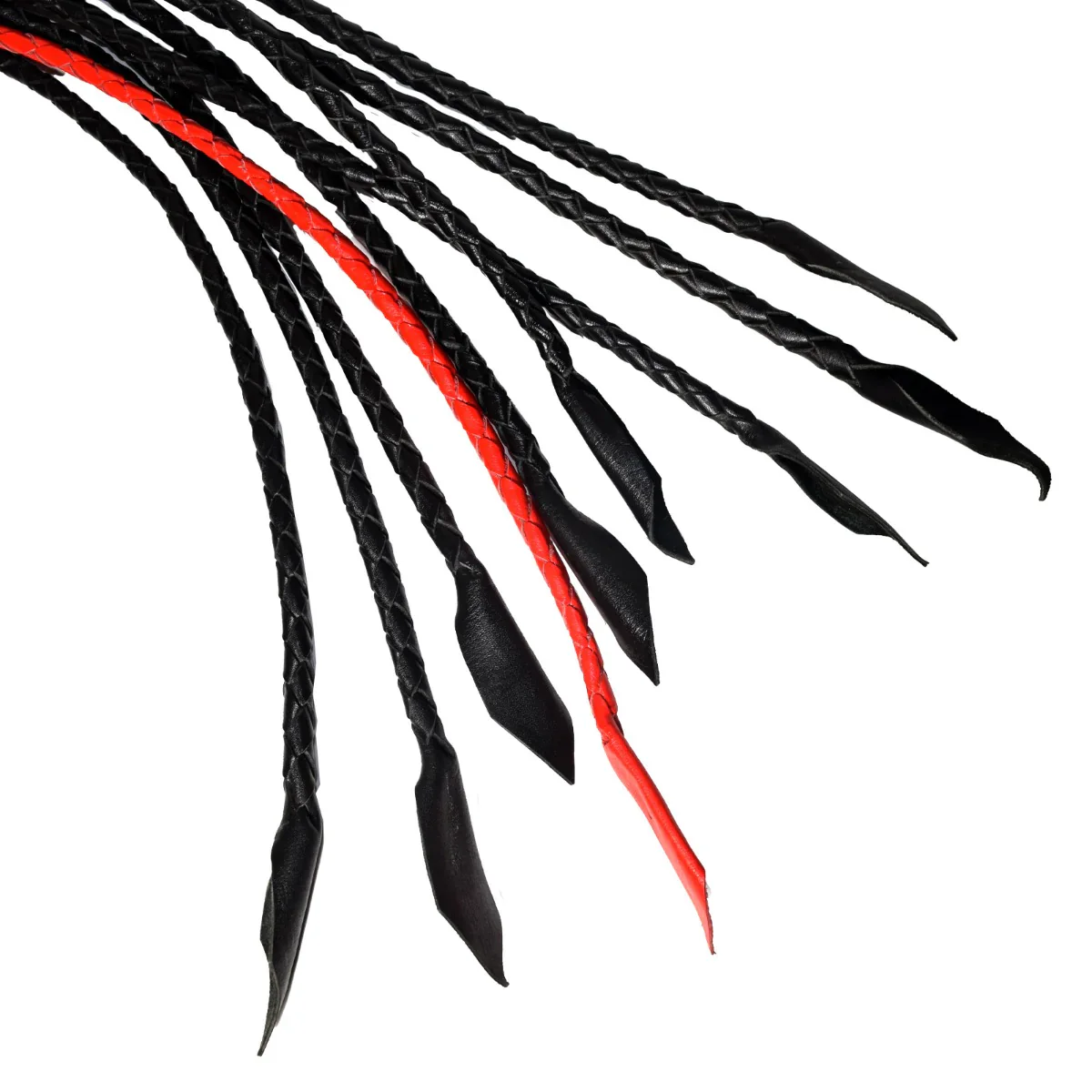 Prowler RED Short Handle Flogger Leather Red/Black - Image 4
