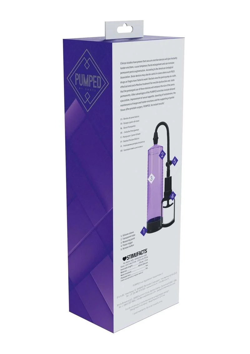 Pumped Basic Pump 2 Water Resistant Silicone Penis Pump - Purple - Image 3