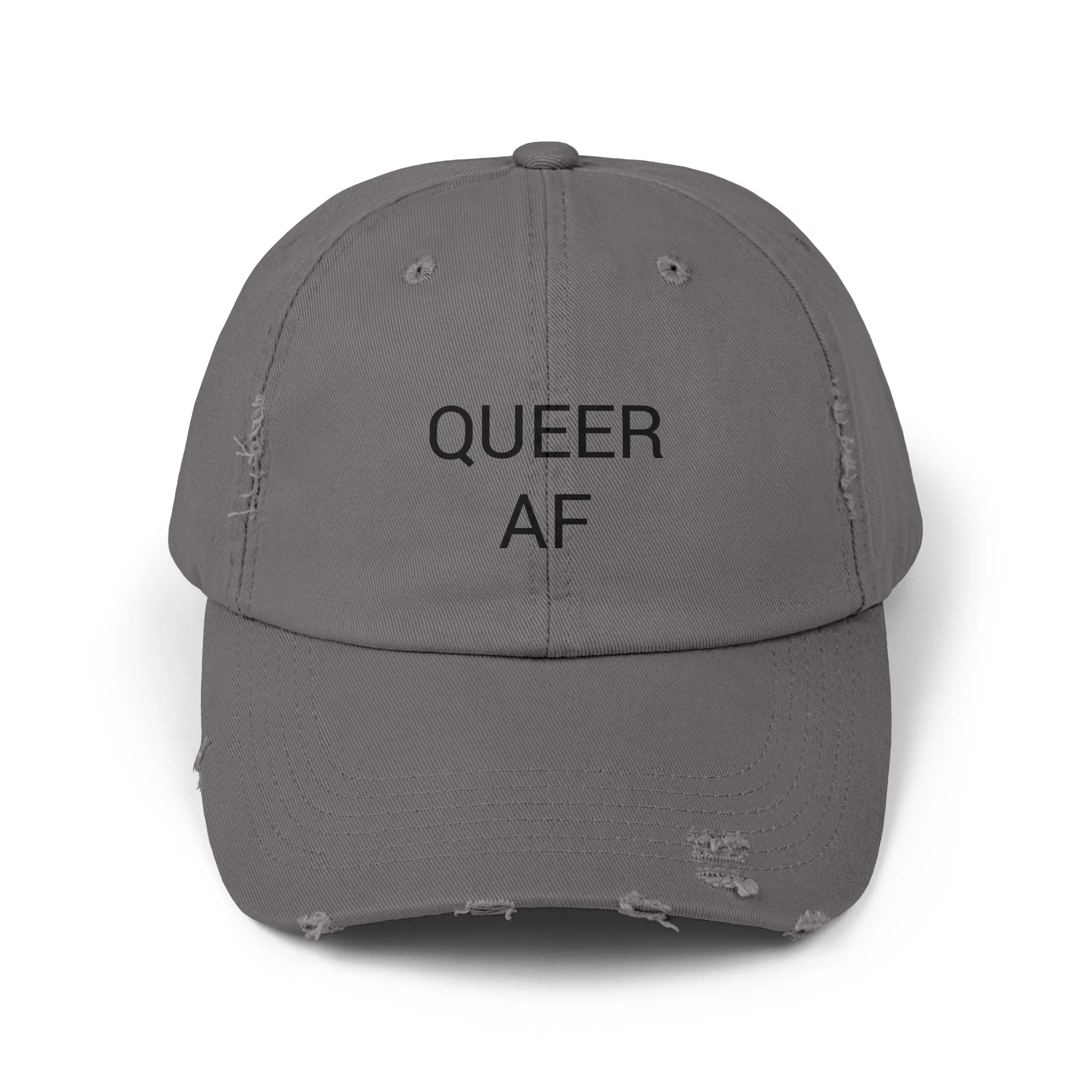QUEER AF Distressed Cap in 6 colors - Image 4
