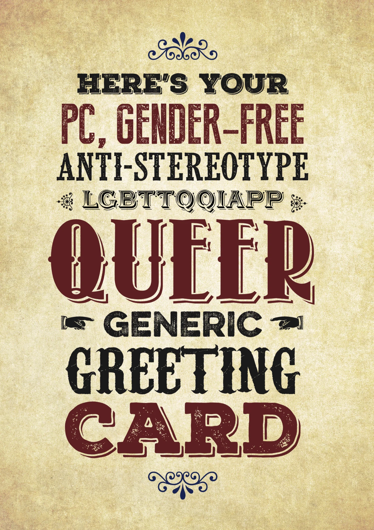 “QUEER GENERIC” GREETING CARD BY KWEER CARDS