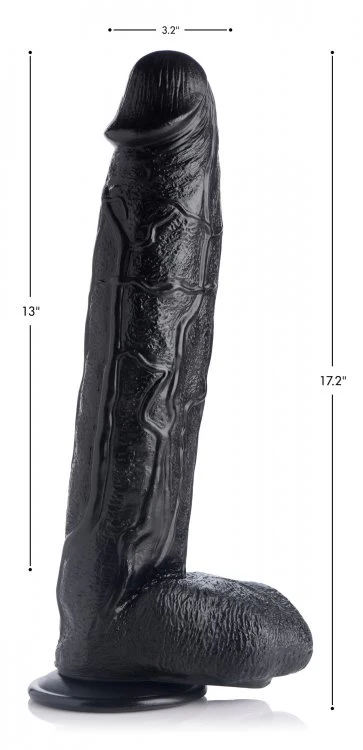 Master Cock Raging Rhino 17 Inch Veiny Dildo - Black - Image 6