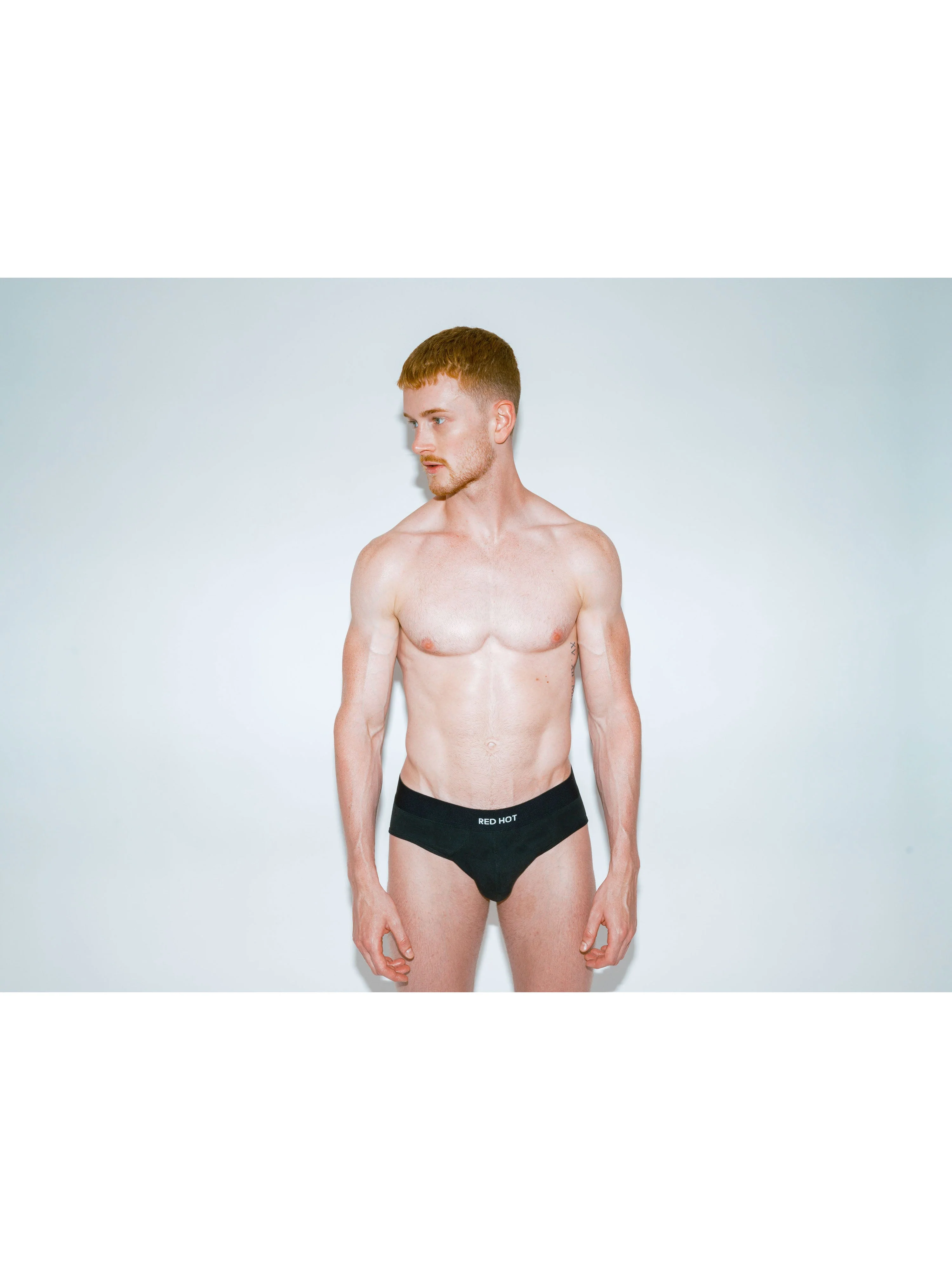 RED Hot Hip Brief Mono-Tone in Black - Image 7