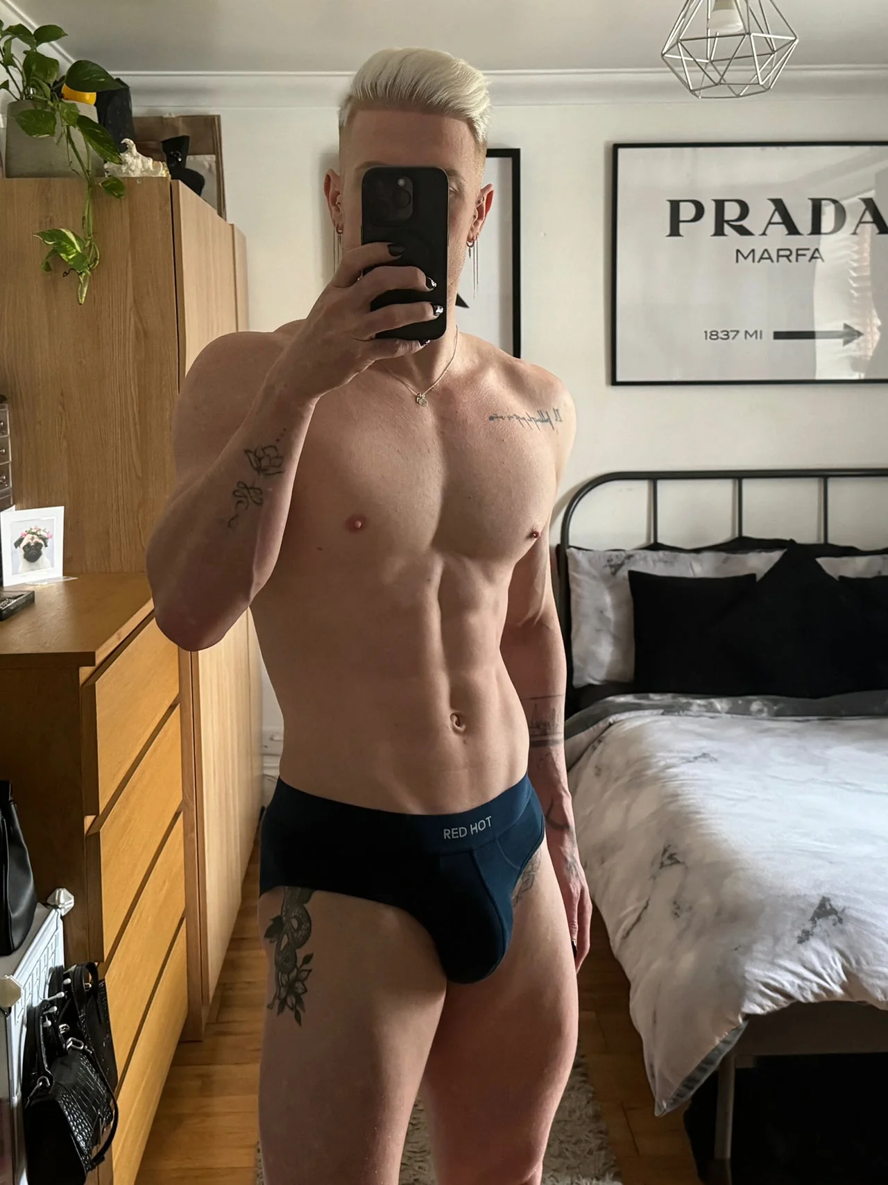 RED Hot Hip Brief Mono-Tone in Petrol Blue - Image 17