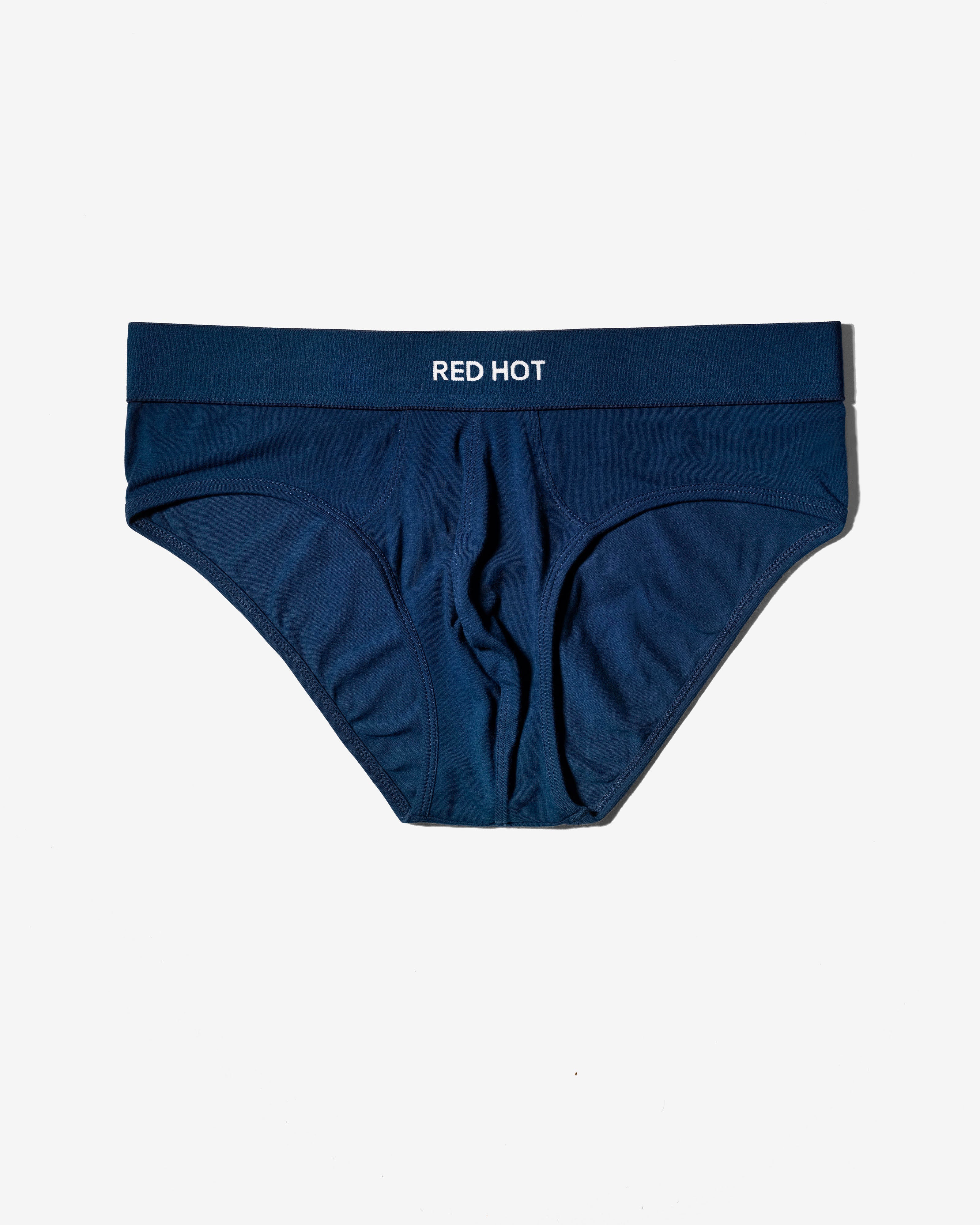 RED Hot Hip Brief Mono-Tone in Petrol Blue - Image 2