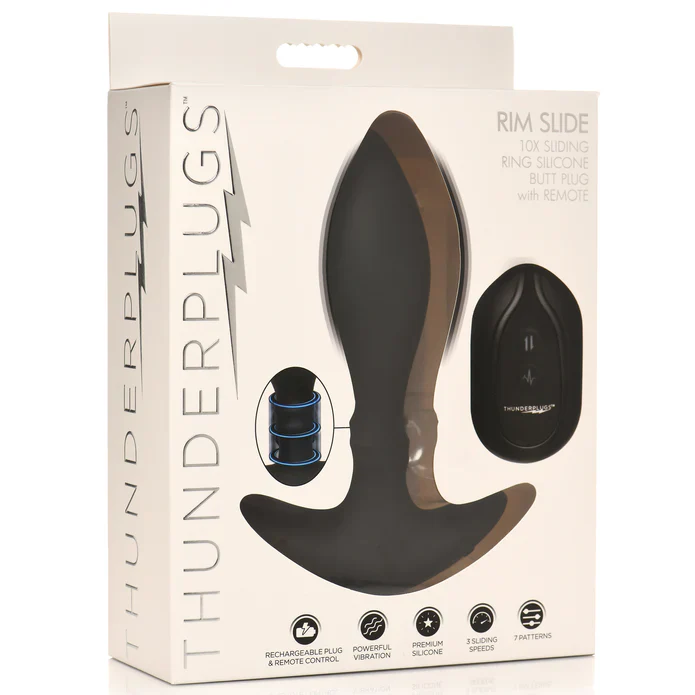 Rim Slide 10X Sliding Ring Silicone Butt Plug W/ Remote - Image 11
