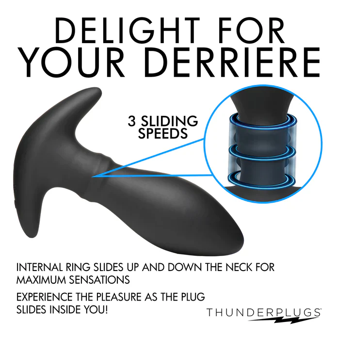 Rim Slide 10X Sliding Ring Silicone Butt Plug W/ Remote - Image 4