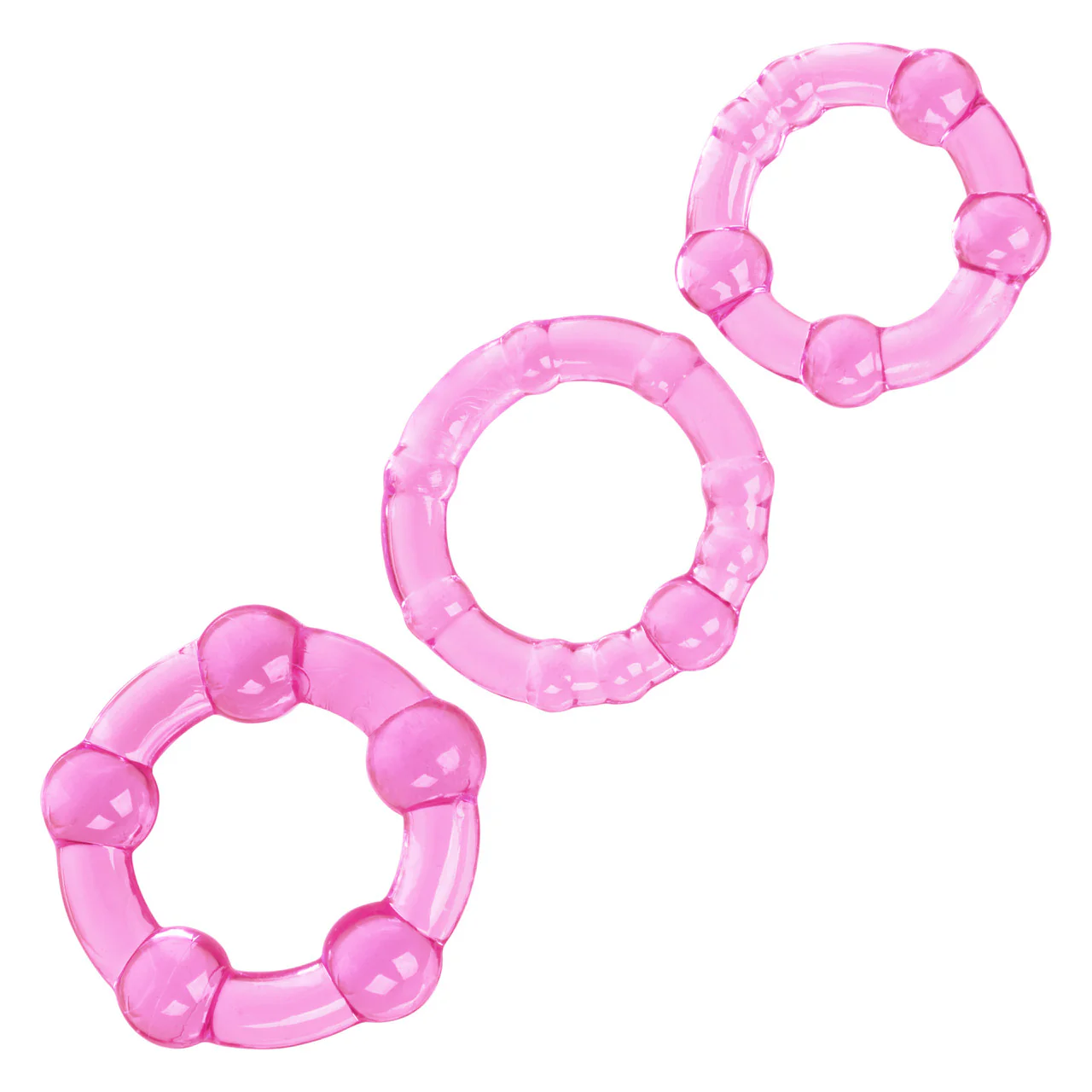 Rings! Island Rings Cock Rings (3 piece set) - Pink - Image 2
