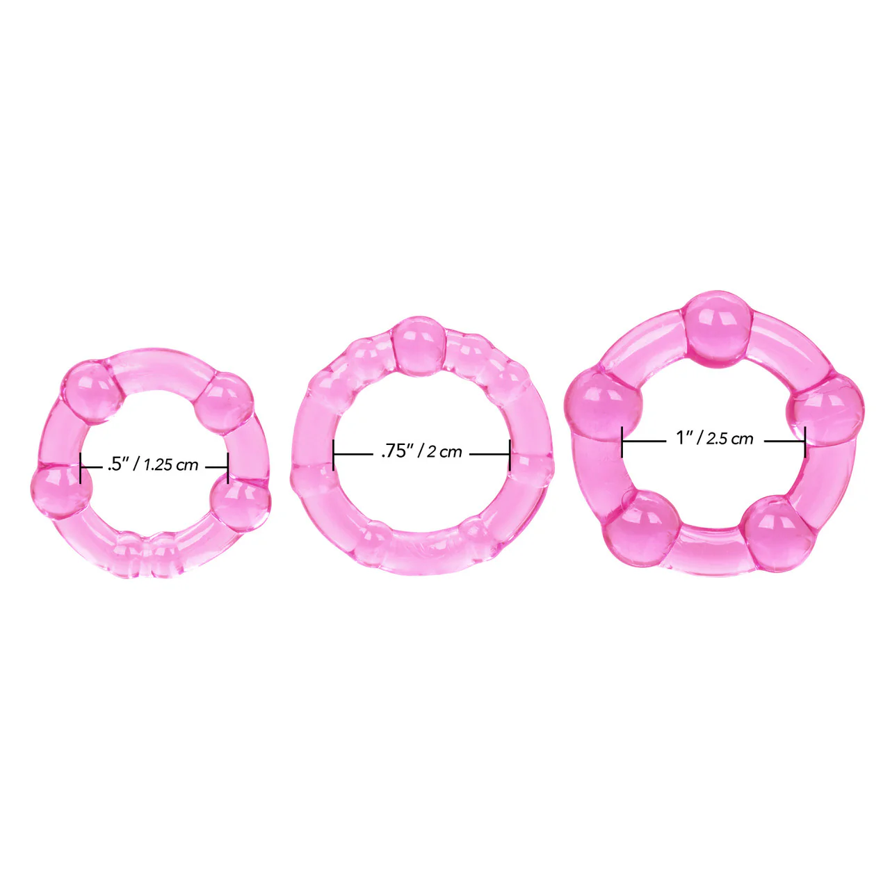 Rings! Island Rings Cock Rings (3 piece set) - Pink - Image 5