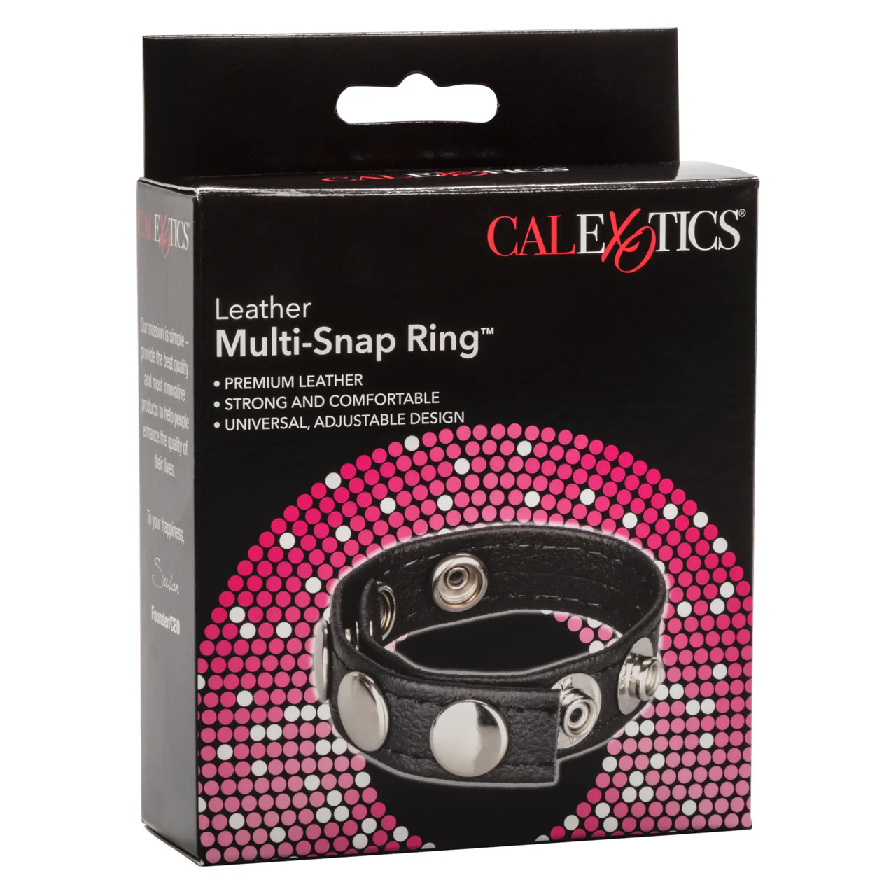 Rings! Leather Multi-Snap Cock Ring - Image 3