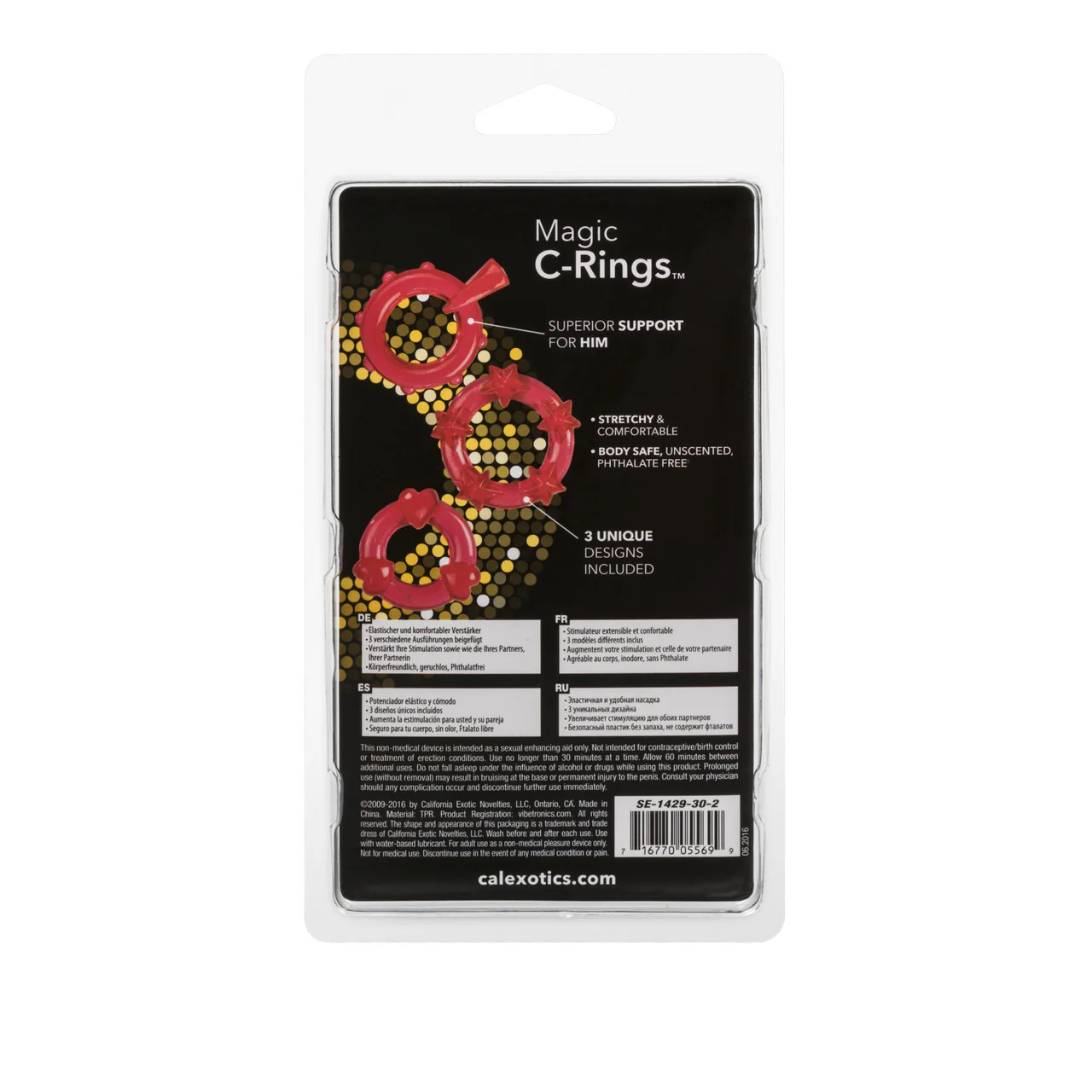 Rings! Magic C Rings Cock Rings (3 Piece Set) - Red - Image 4