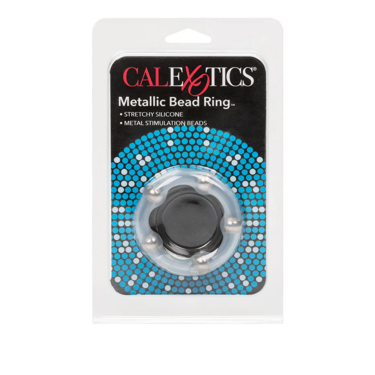 Rings! Metallic Bead Ring Silicone Cock Ring - Clear - Image 3