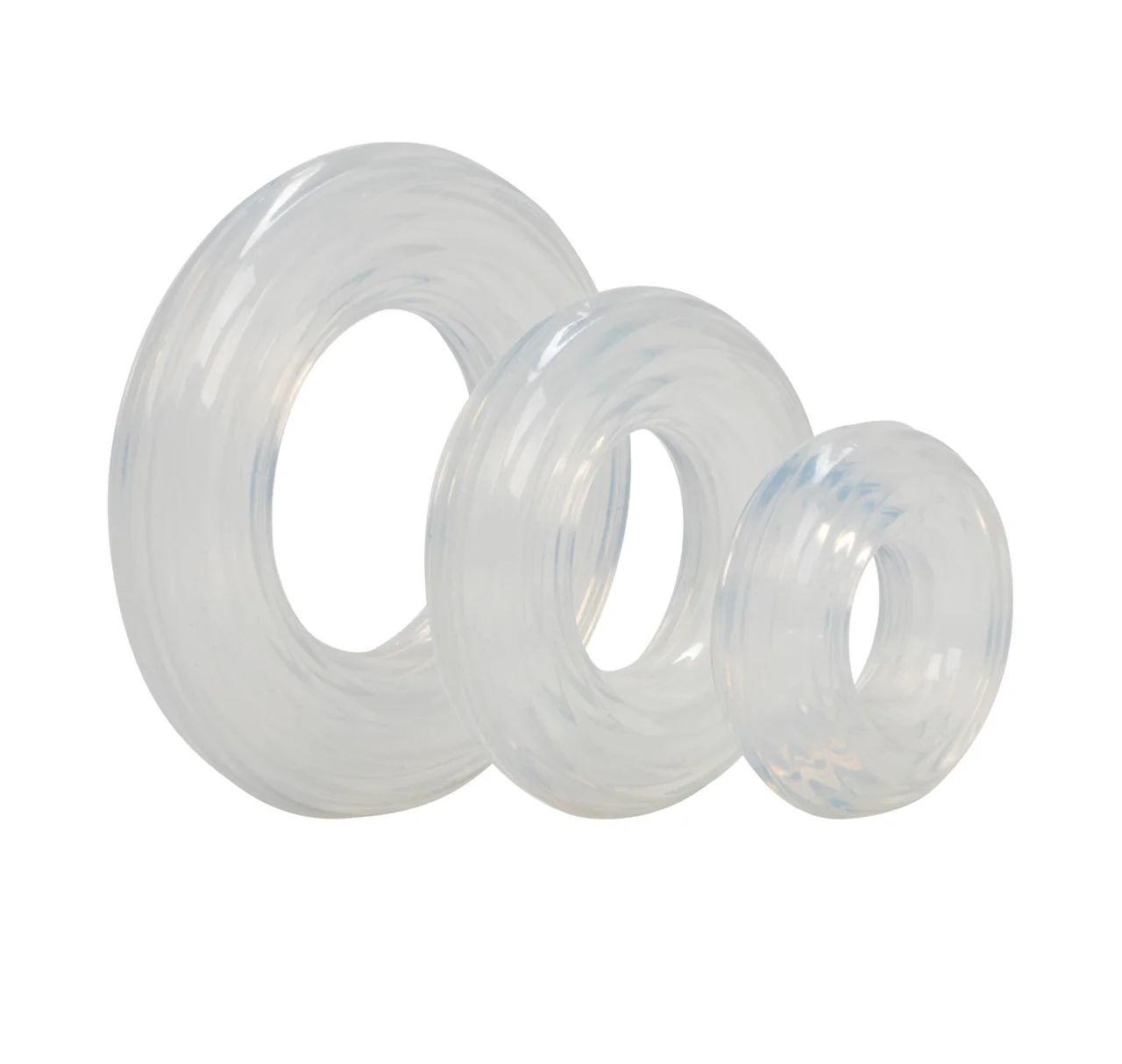 Rings! Premium Silicone Cock Ring Set (3 Piece Set) - Clear - Image 2