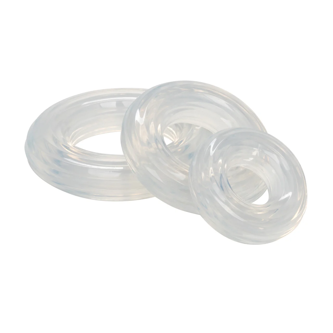 Rings! Premium Silicone Cock Ring Set (3 Piece Set) - Clear - Image 5