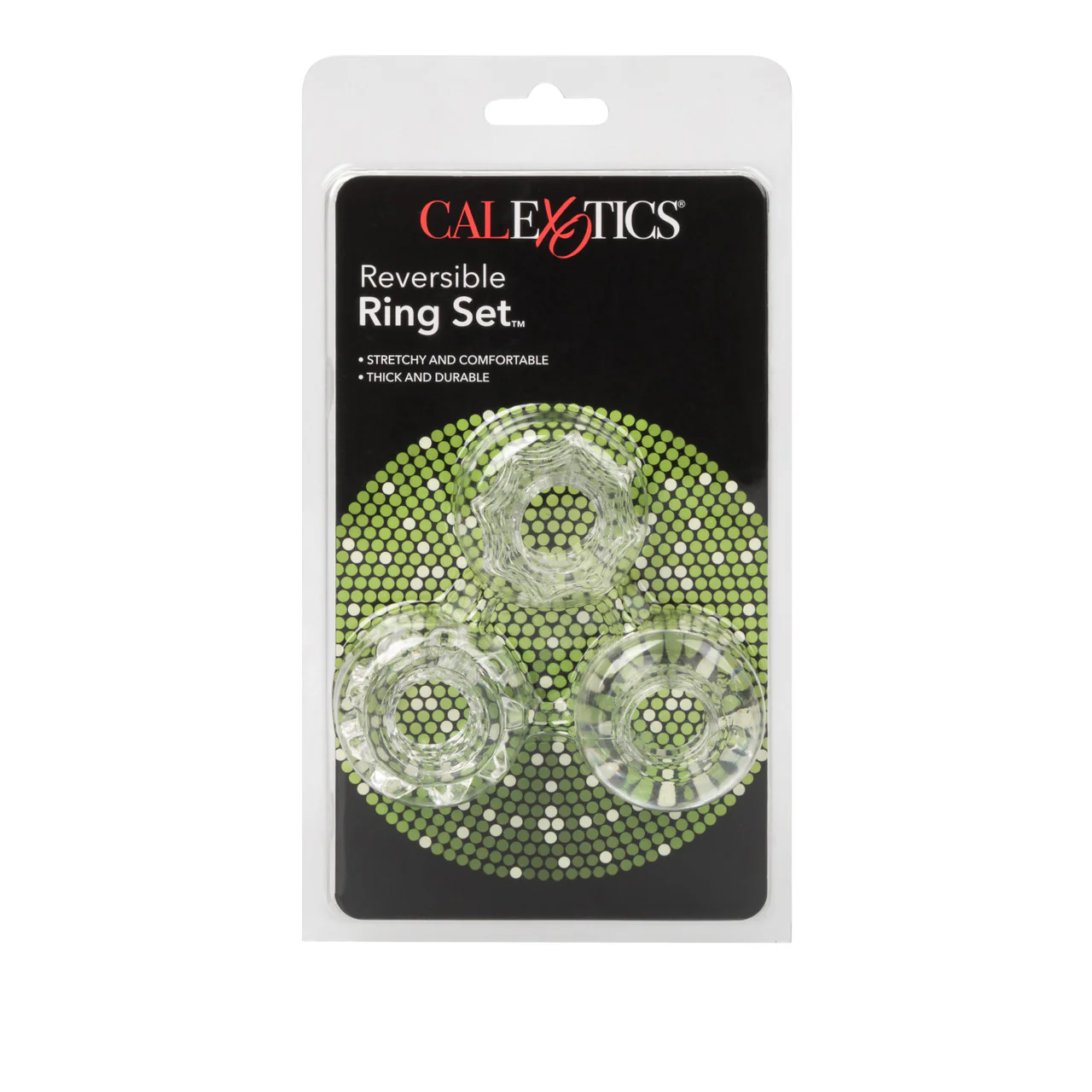 Rings! Reversible Ring Set Silicone Cock Ring (3 Piece Set) - Clear - Image 3