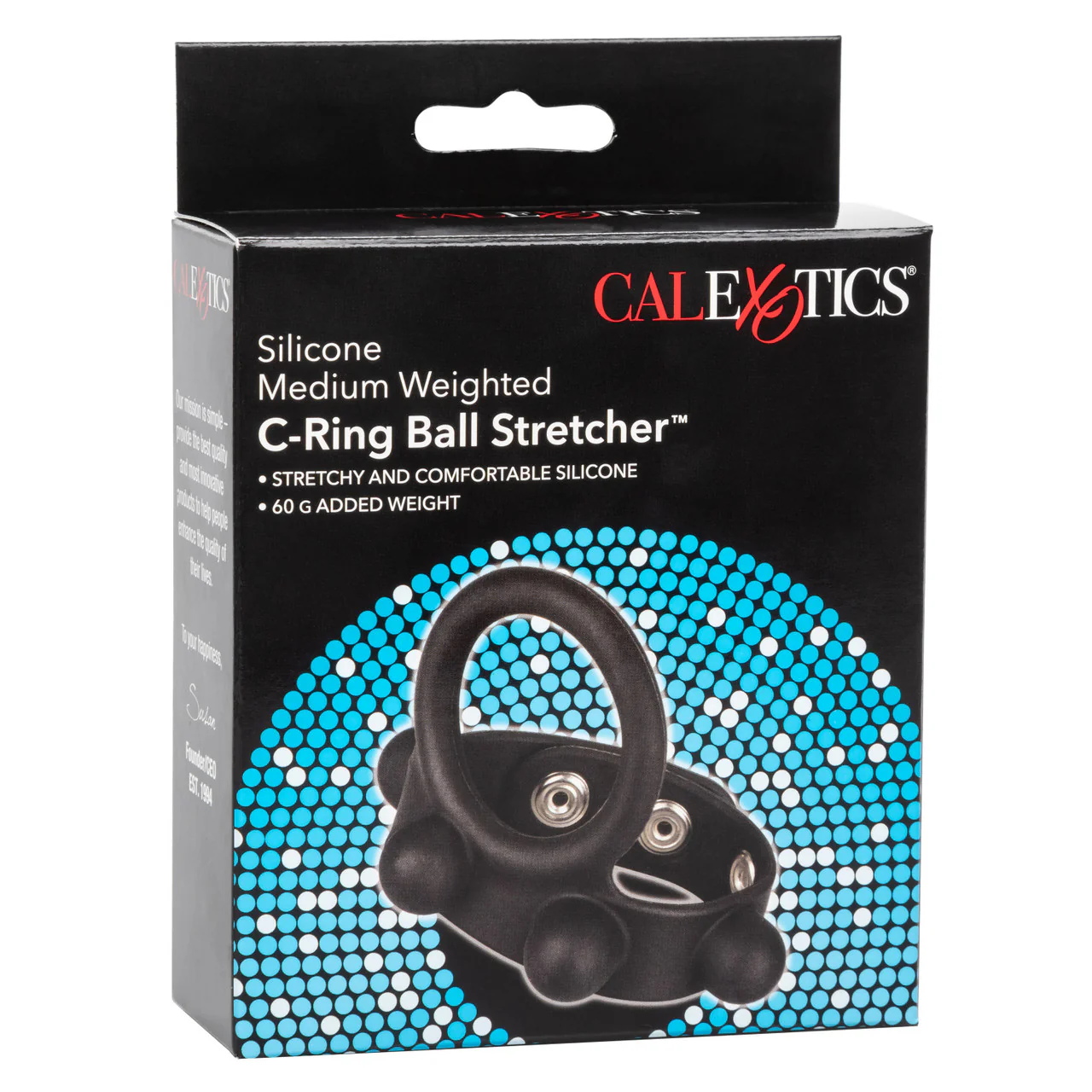 Rings! Silicone Medium Weighted C-Ring Ball Stretcher Cock Ring - Image 3