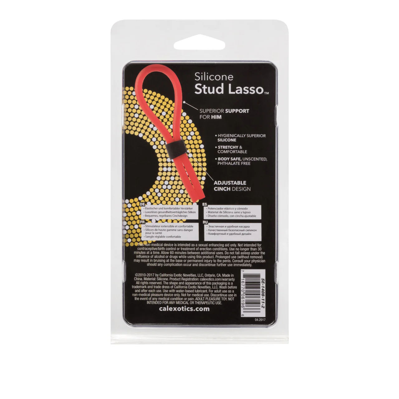 Rings! Silicone Stud Lasso Cock Ring - Red - Image 4