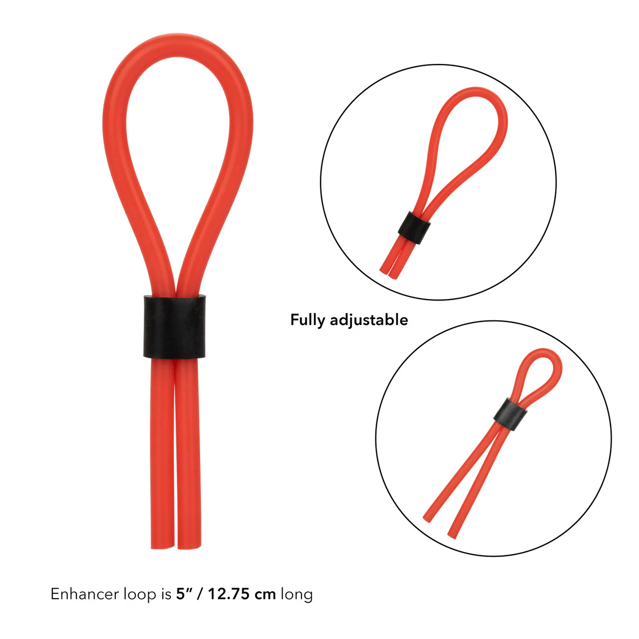 Rings! Silicone Stud Lasso Cock Ring - Red - Image 5