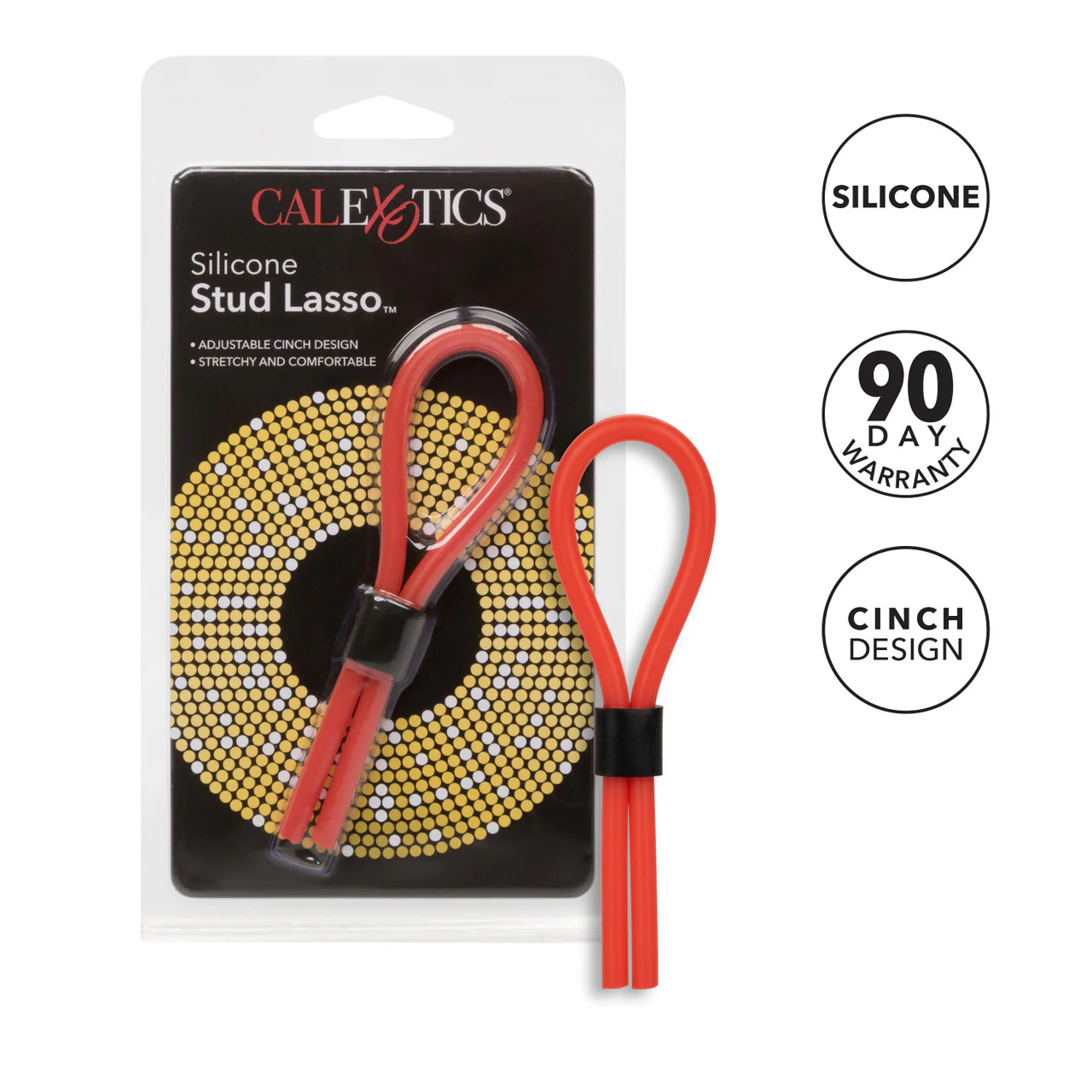 Rings! Silicone Stud Lasso Cock Ring - Red - Image 6