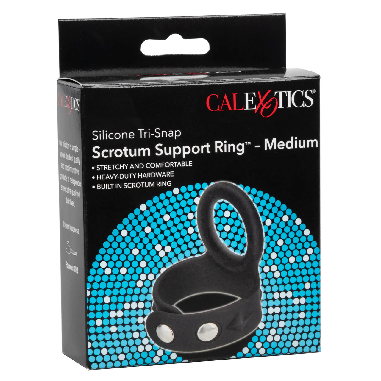 Rings! Silicone Tri-Snap Scrotum Support Cock Ring - Medium - Image 3