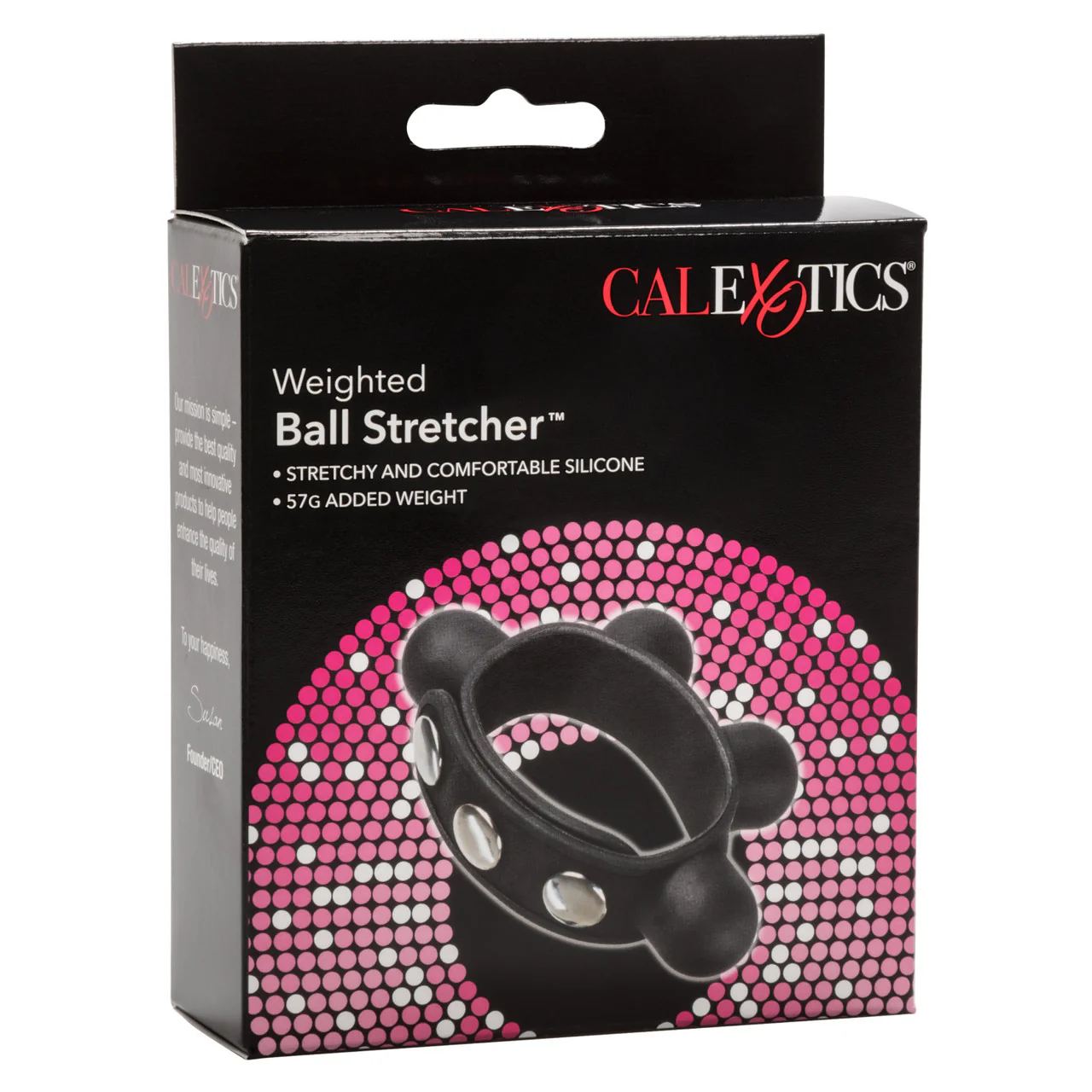 Rings! Silicone Weighted Ball Stretcher Cock Ring Black - Image 3