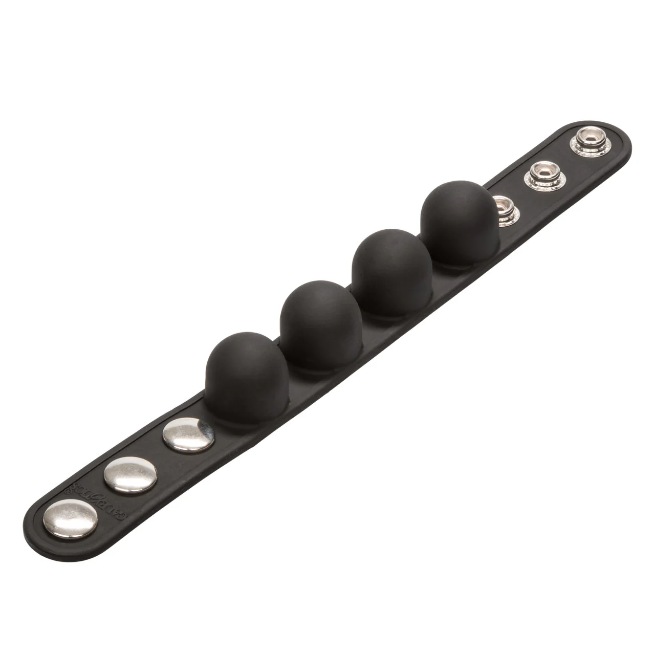 Rings! Silicone Weighted Ball Stretcher Cock Ring Black - Image 5