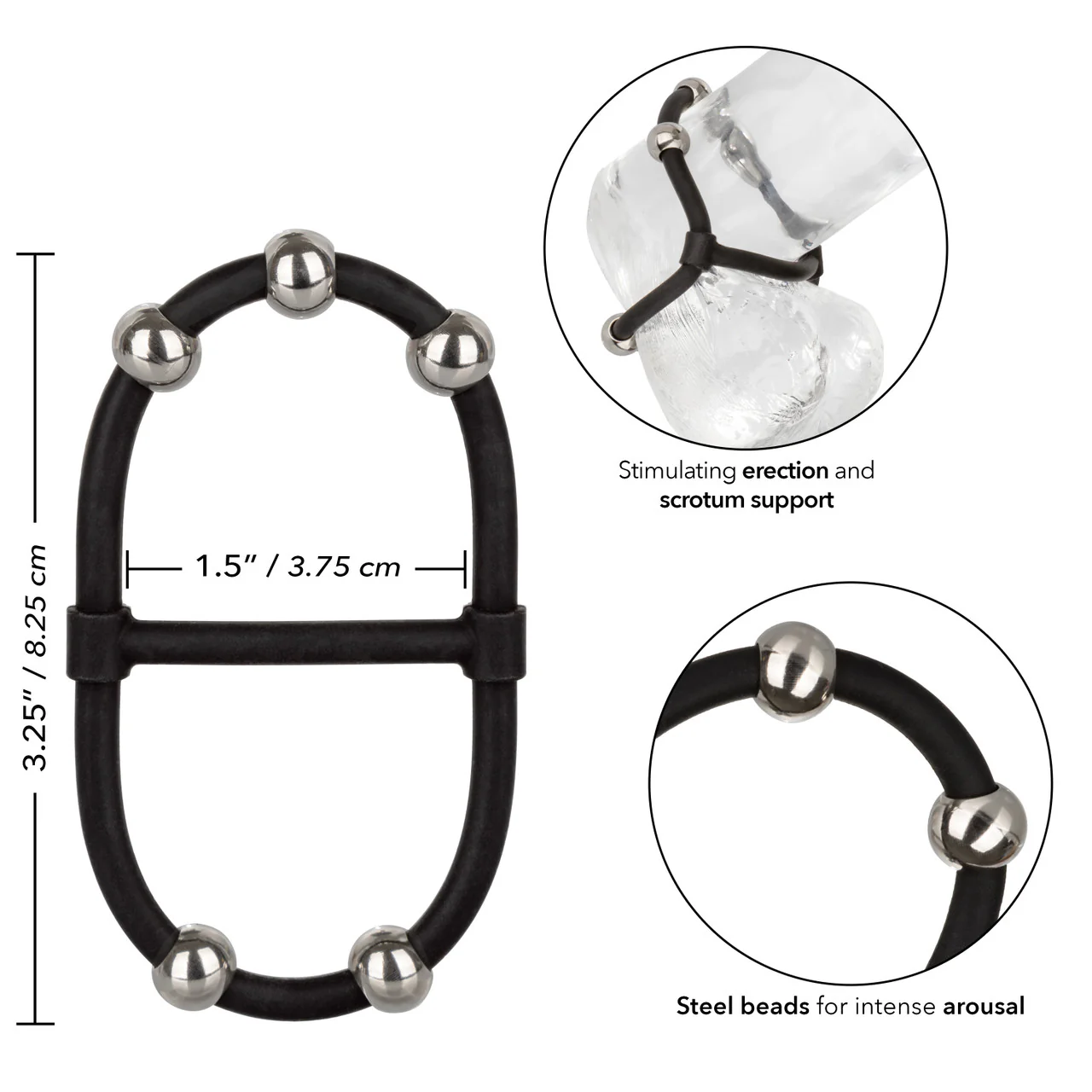 Rings! Steel Beaded Dual Silicone Maximizer Cock Ring - Image 5