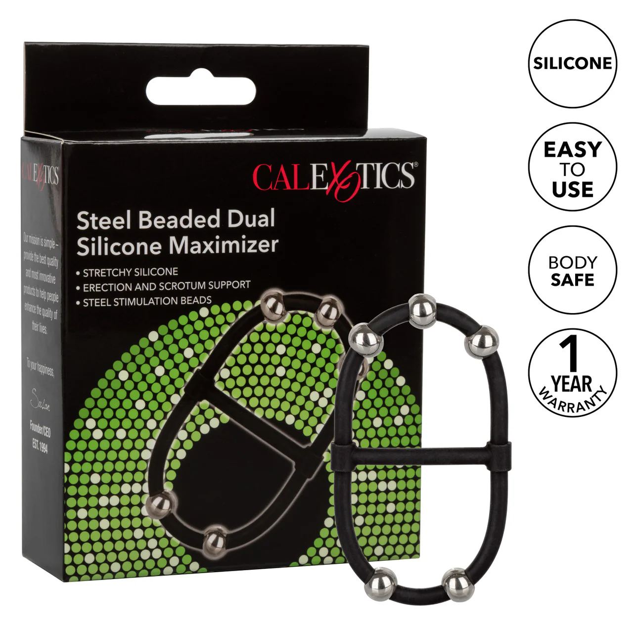 Rings! Steel Beaded Dual Silicone Maximizer Cock Ring - Image 6