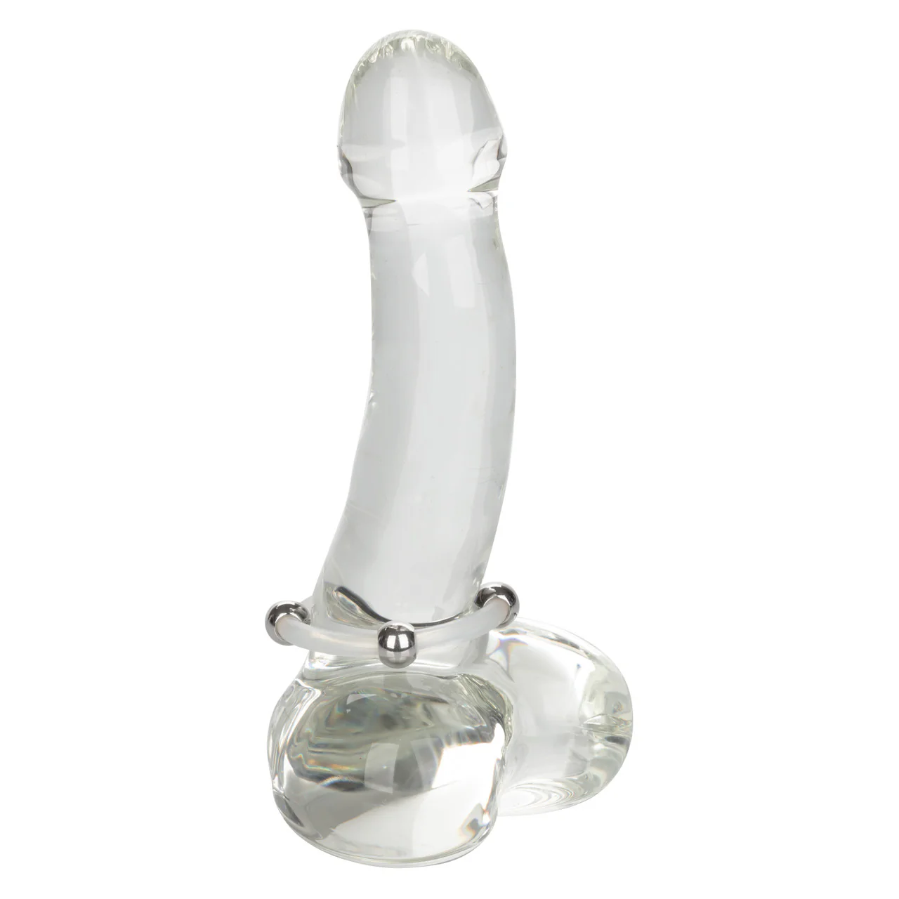 Rings! Steel Beaded Silicone Cock Ring - Large - Clear - Image 8