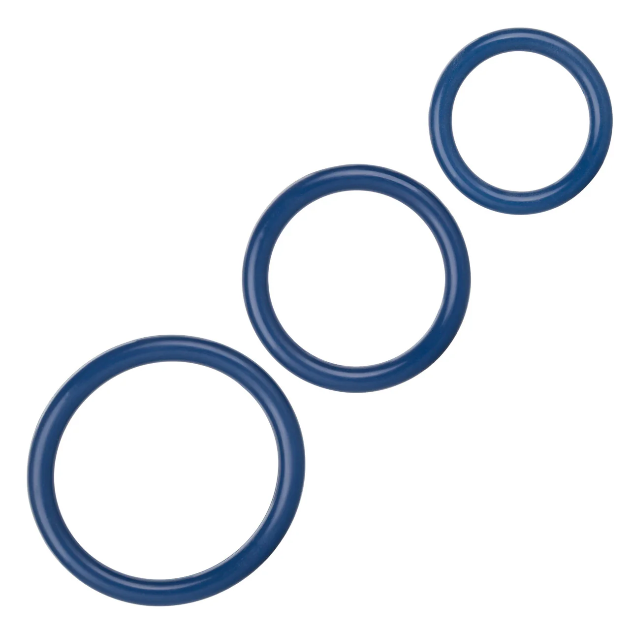 Rings! Tri Rings Cock Ring Set (3 Piece Set) - Blue - Image 2