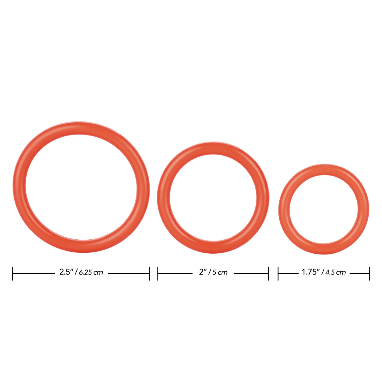 Rings! Tri Rings Cock Ring Set (3 Piece Set) - Red - Image 5