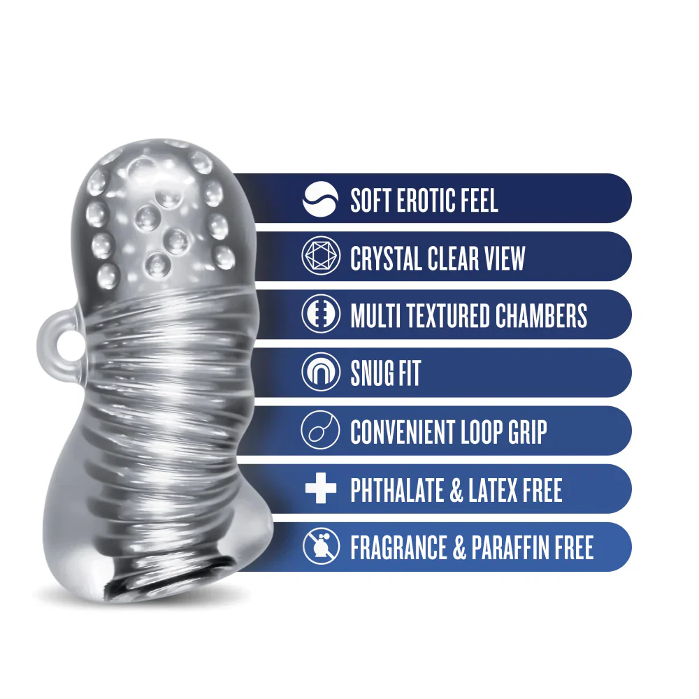 Rize Squeezy Multi-Textured Chamber Squeezable Clear Stroker - Image 2