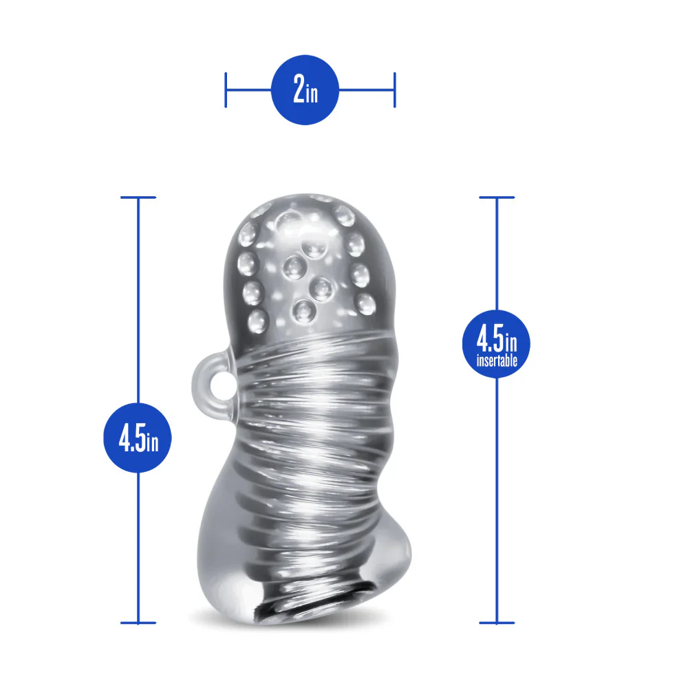 Rize Squeezy Multi-Textured Chamber Squeezable Clear Stroker - Image 4