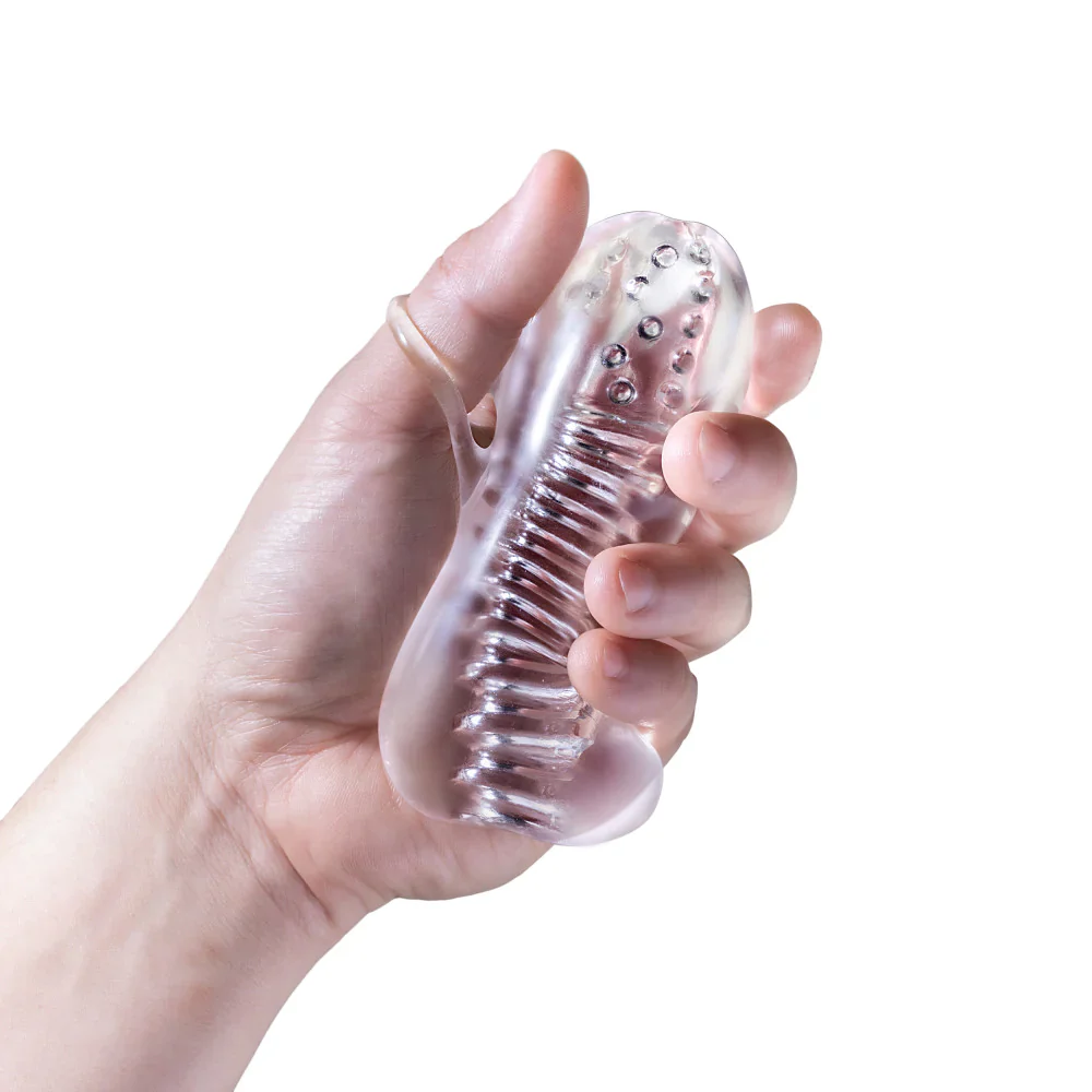 Rize Squeezy Multi-Textured Chamber Squeezable Clear Stroker - Image 6