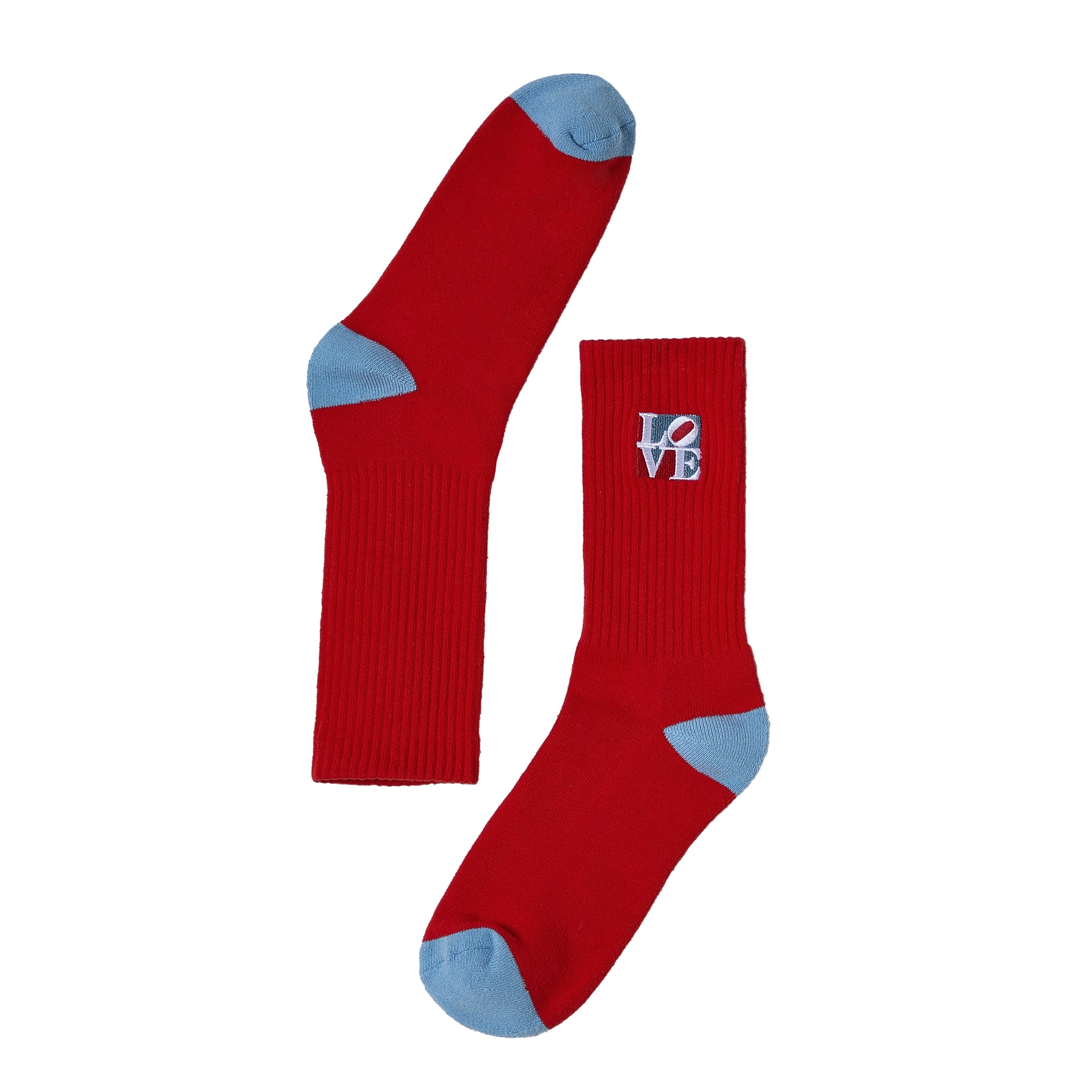 Robert Indiana Love Crew Socks - Red - Image 2