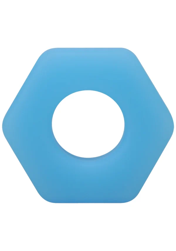 Rock Solid The Cog Silicone Cock Ring - Blue - Image 3