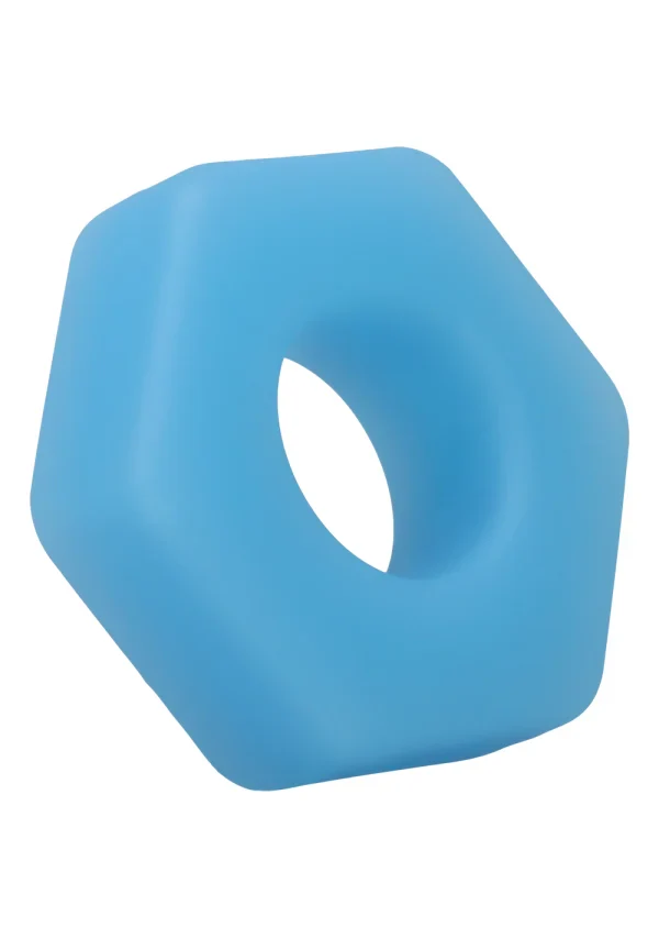 Rock Solid The Cog Silicone Cock Ring - Blue - Image 4