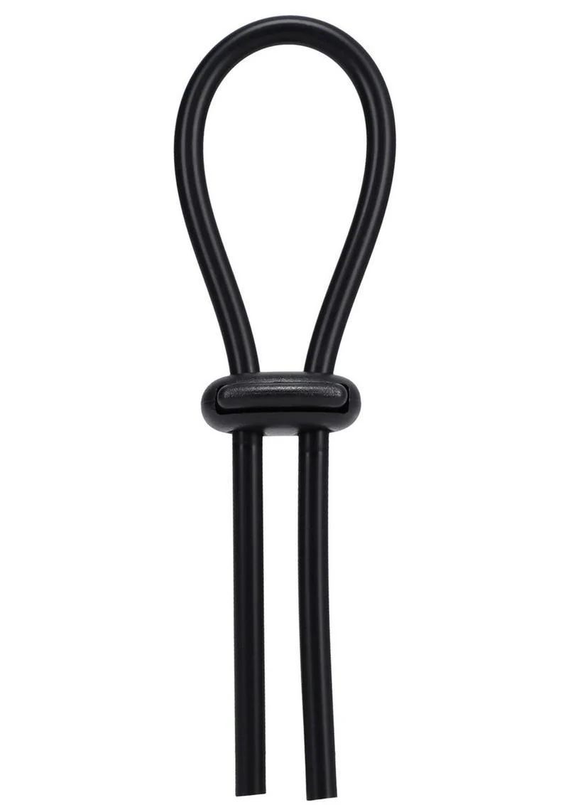 Rock Solid The Lasso Double Lock Adjustable Silicone Cock Tie - Black - Image 4