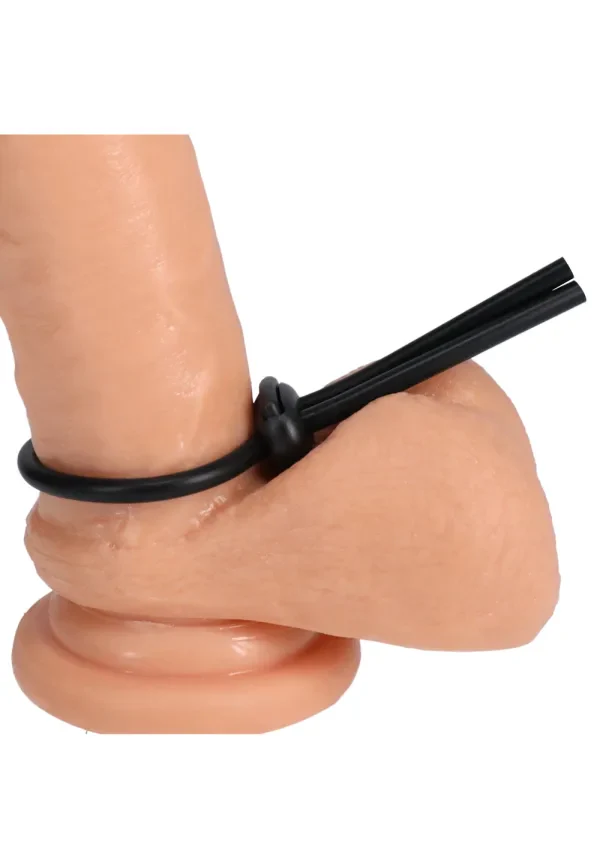 Rock Solid The Lasso Double Lock Adjustable Silicone Cock Tie - Black - Image 8