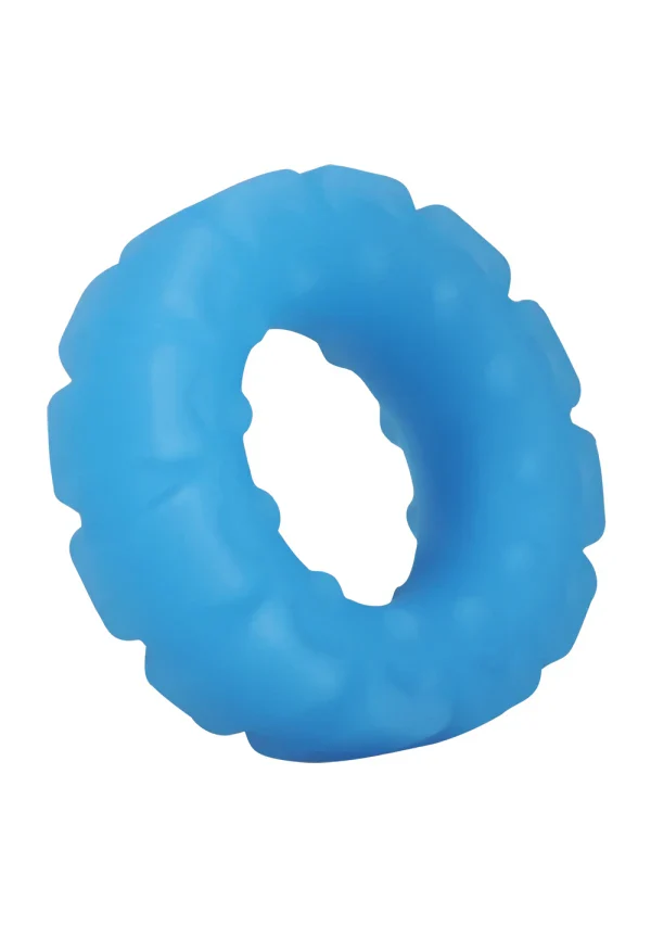 Rock Solid The Tire Silicone Glow in the Dark Cock Ring - Blue - Image 3