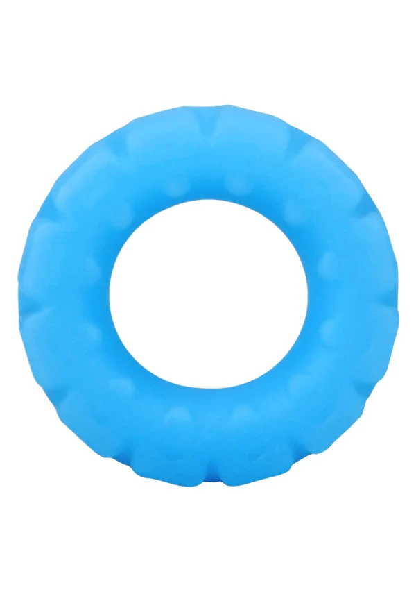 Rock Solid The Tire Silicone Glow in the Dark Cock Ring - Blue - Image 4