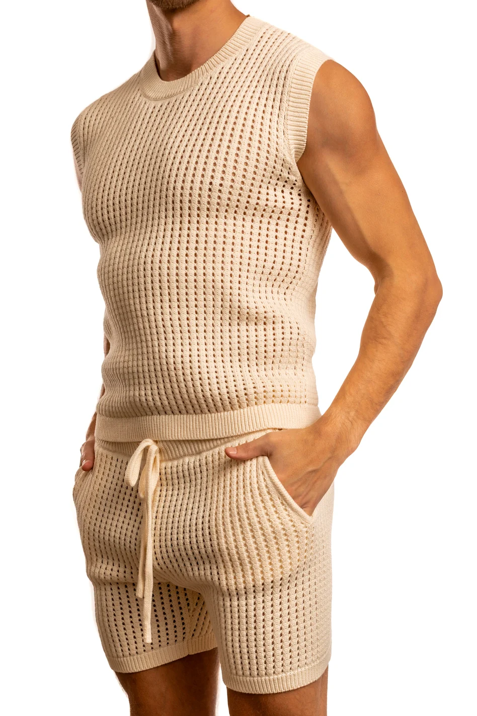 Roddy Crochet Knit Tank Top by Jack Adams - Two Colors - Image 2