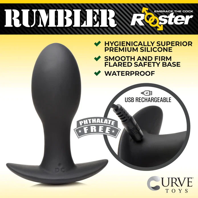 Rooster Ruone Butt Plugmbler Medium Vibrating Silic - Image 2