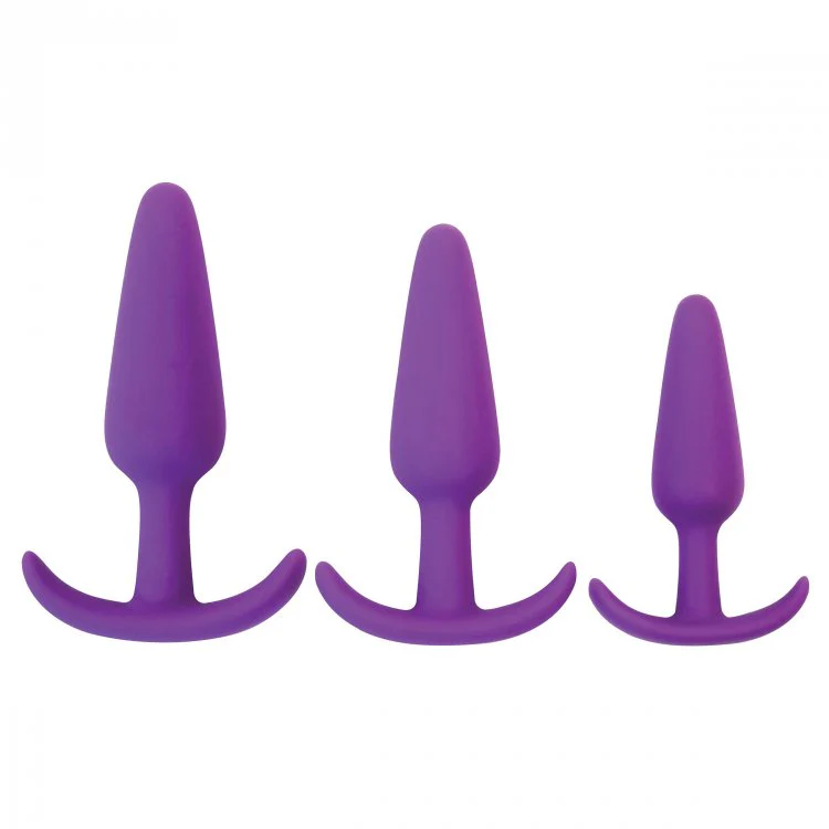 Rump Rockers 3 Piece Silicone Anal Plug Set - Purple - Image 2