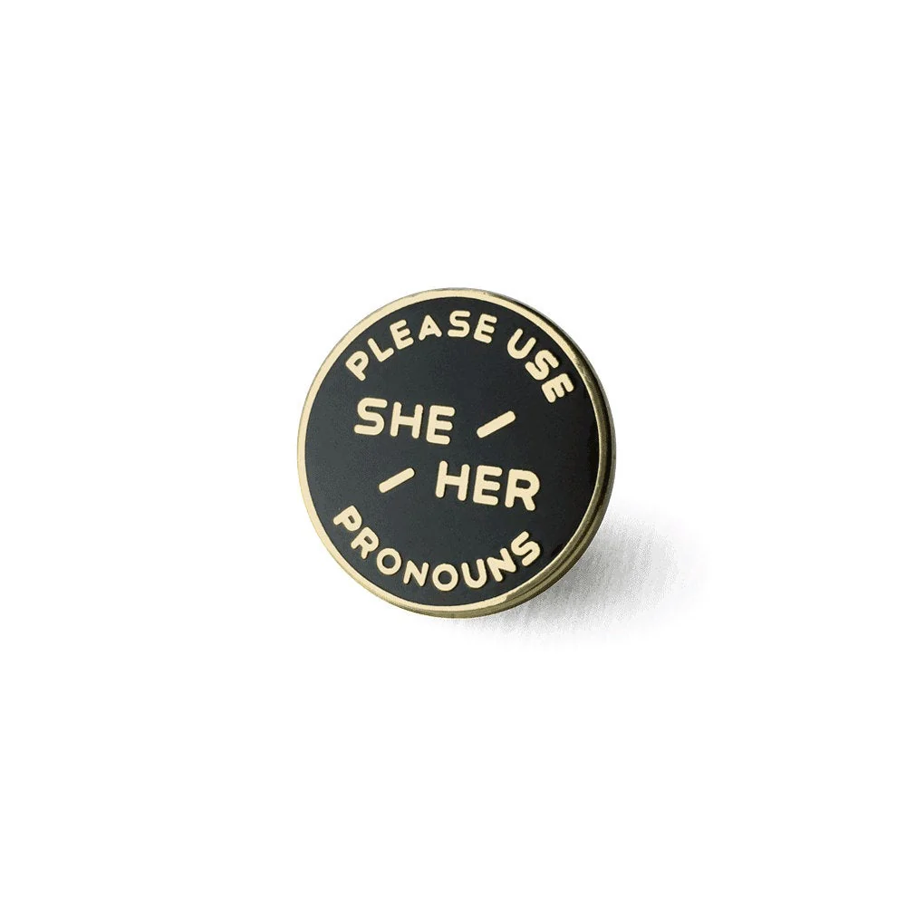 SHE / HER ENAMEL PRONOUN PIN - Image 3