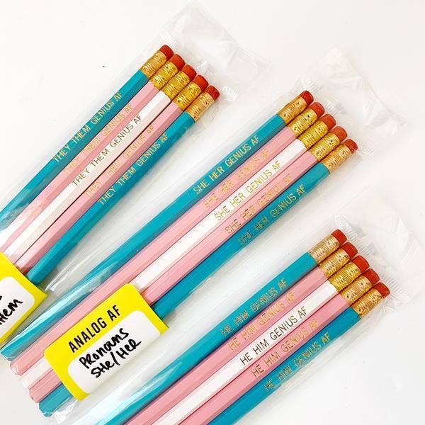 SHE / HER GENIUS AF Pronoun Pencil Set