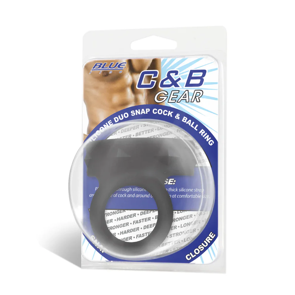 Silicone Duo Snap Cock & Ball Ring by Blue Line - Image 3
